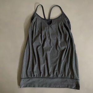 Lululemon Let it Loose tank, sz8 charcoal gray/blk